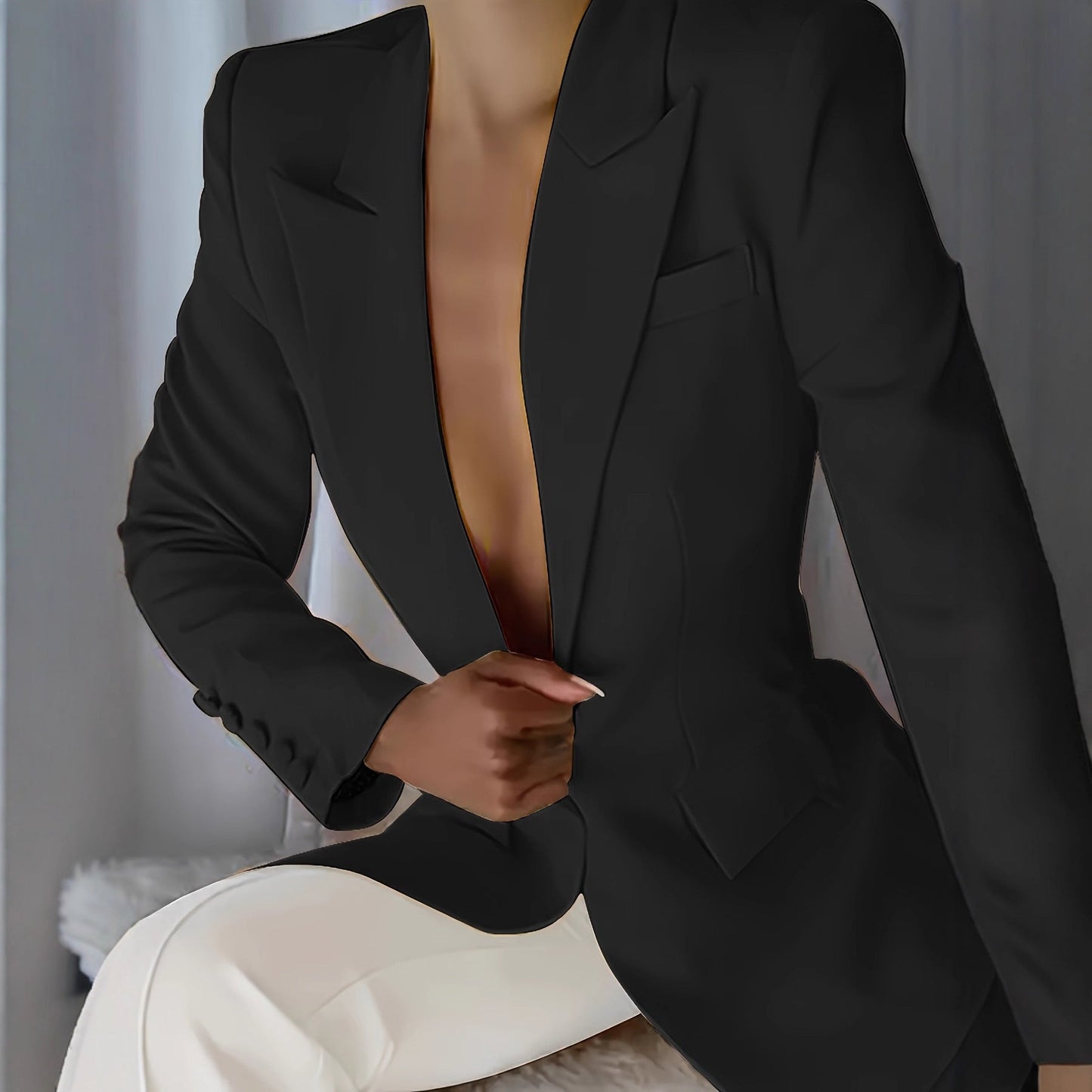 Slim-fit Blazer mit Reverskragen und Taschenklappen