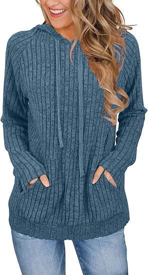 Hoodie mit Kapuze und Taschen aus Strickstoff