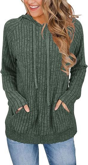 Hoodie mit Kapuze und Taschen aus Strickstoff