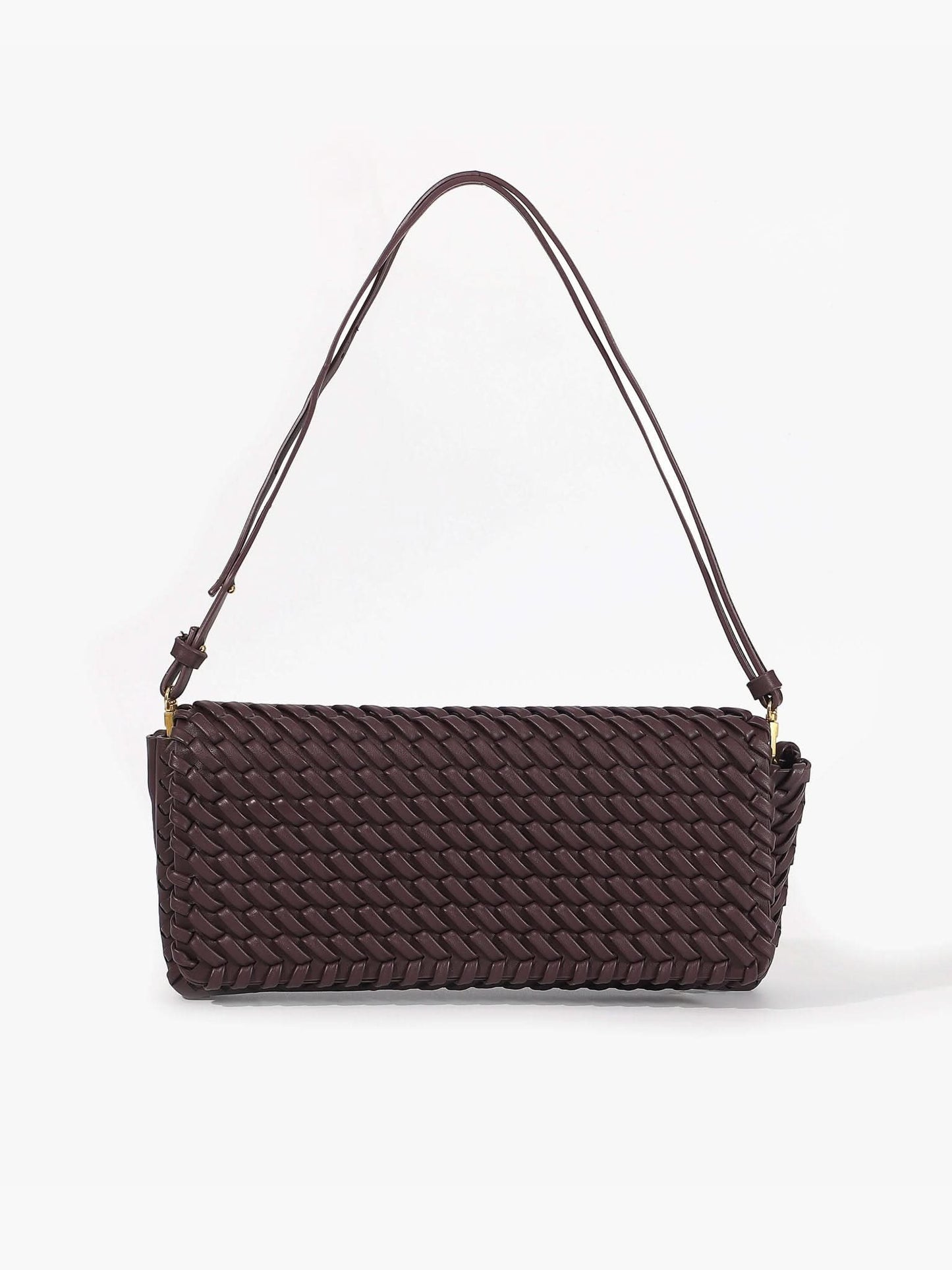 Schultertasche mit geflochtener Oberfläche