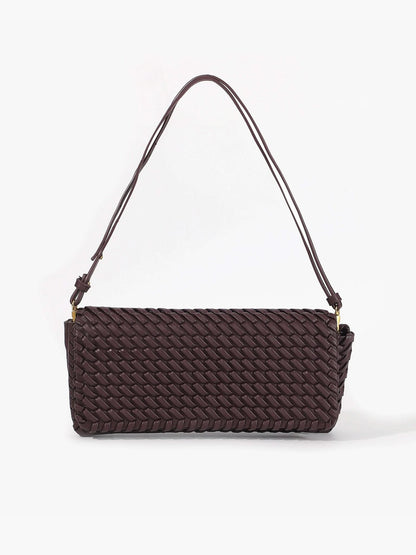 Schultertasche mit geflochtener Oberfläche