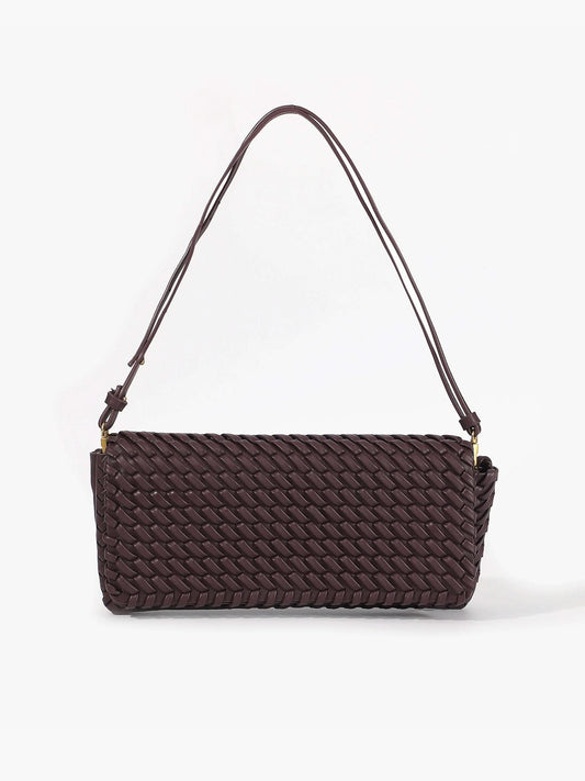 Schultertasche mit geflochtener Oberfläche